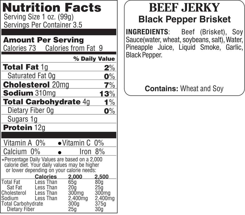 Black Pepper Beef Brisket Jerky