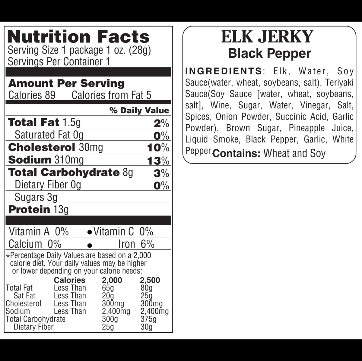 Black Pepper Elk Jerky