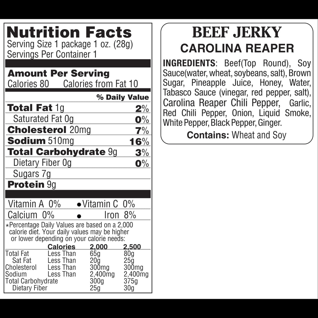 Carolina Reaper Beef Jerky