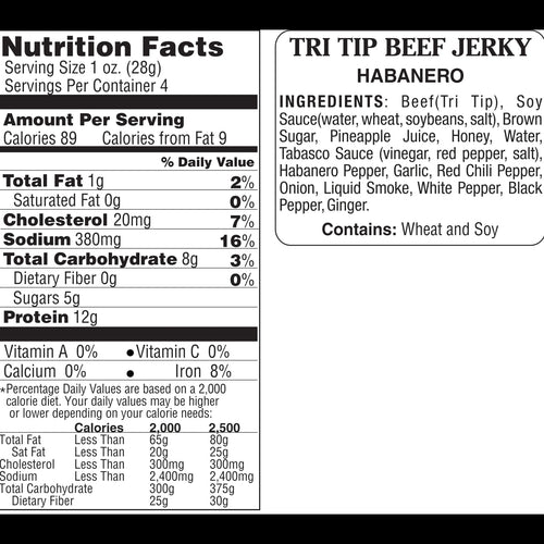 Habanero Beef Tri-tip Jerky