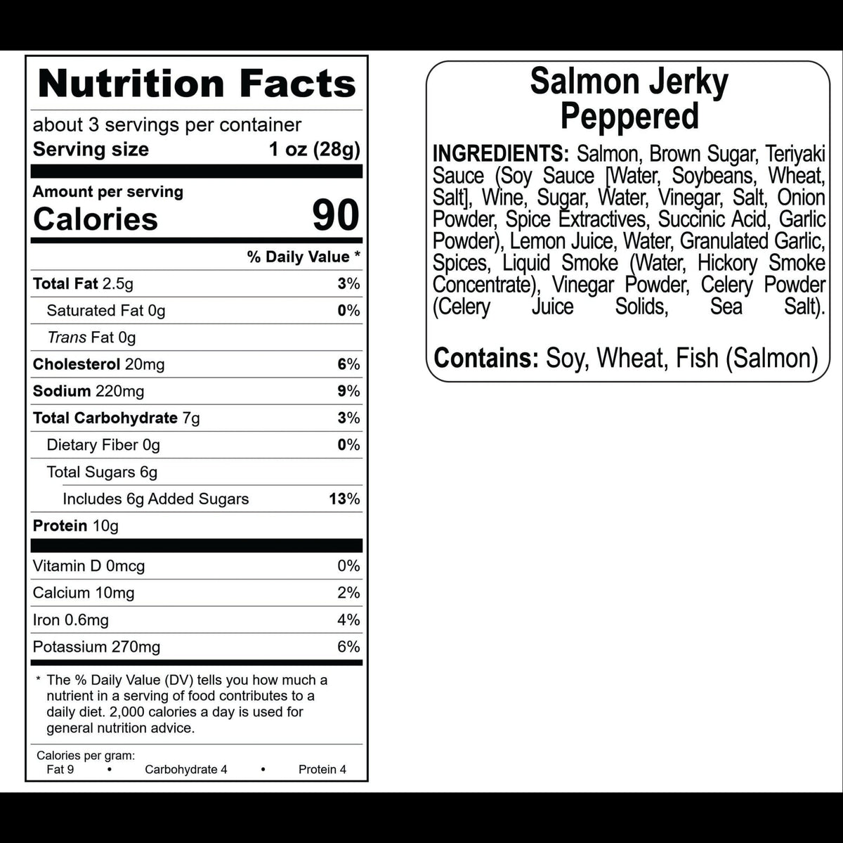 Peppered Salmon Jerky
