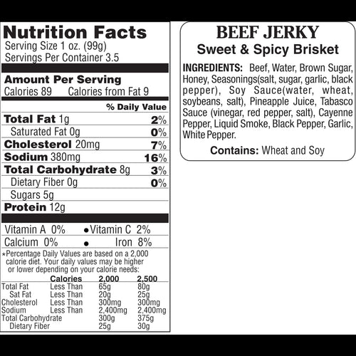 Sweet & Spicy Beef Brisket Jerky