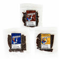 bag of teriyaki beef brisket jerky, black pepper beef brisket jerky and sweet & spicy beef brisket jerky