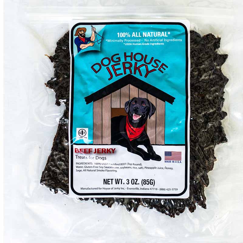 bag of dog house beef jerky