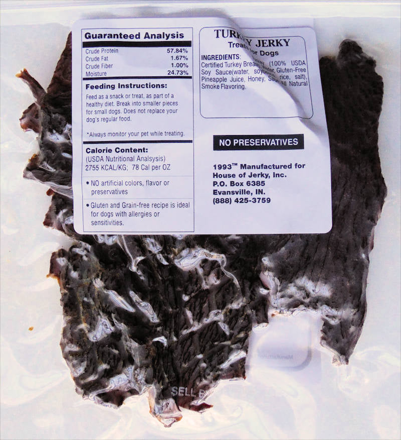 Dog Jerky - Turkey label