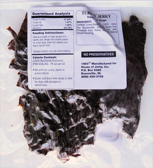 Dog Jerky - Turkey label