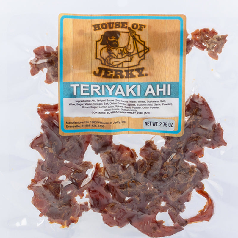 a bag of teriyaki ahi tuna jerky
