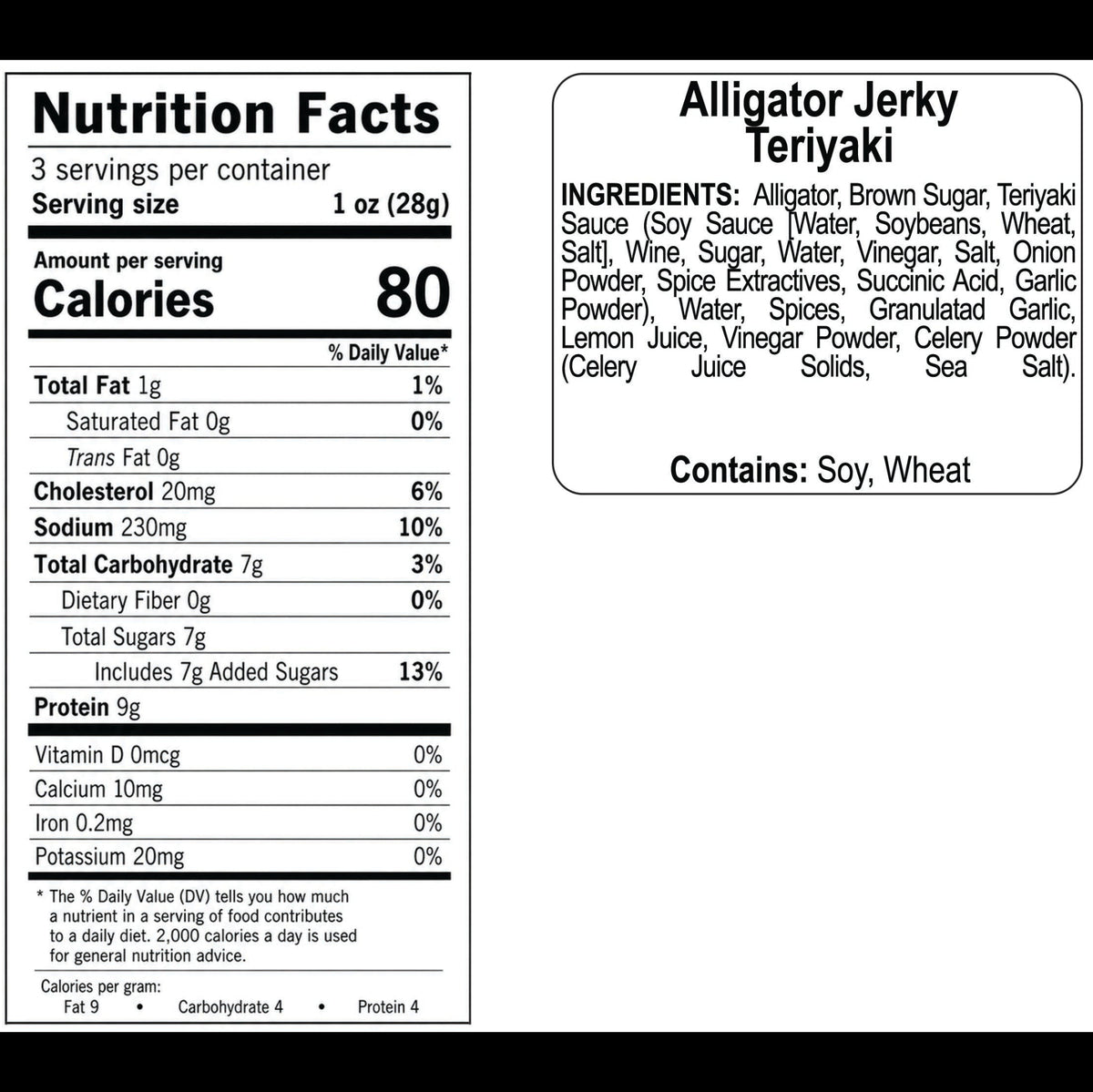 Teriyaki Alligator Jerky